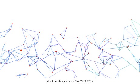 Conexión de puntos y líneas en un fondo blanco. Ilustración abstracta vectorial.