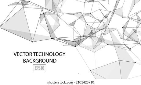 Connection of dots and lines on a white background. Abstract vector illustration.