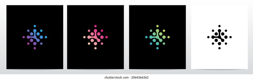 Connection Dots Rotate Letter Logo Design Y