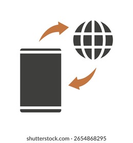 Verbindung zweifarbig, Mini-Illustration Symbol. Nutzung für modernes Konzept, Print, UI, UX-Kit, Web- und App-Entwicklung. Vektor in Bezug auf Remote-Arbeit, Arbeit von zu Hause.
