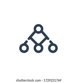 connection e commerce icon outline blue