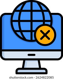 Verbindungsfehler Symbol Lineare Farbe Vektorgrafik