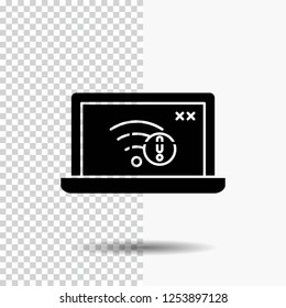 connection, error, internet, lost, internet Glyph Icon on Transparent Background. Black Icon
