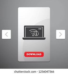 connection, error, internet, lost, internet Glyph Icon in Carousal Pagination Slider Design & Red Download Button