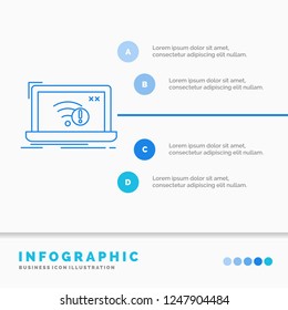 connection, error, internet, lost, internet Infographics Template for Website and Presentation. Line Blue icon infographic style vector illustration