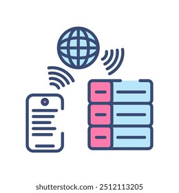 Connection Fill Color Icon, Vector illustration