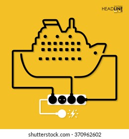 Connection flat design sea