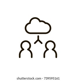 Connection flat icon. Single high quality outline symbol of network for web design or mobile app. Thin line signs of web for design logo, visit card, etc. Outline logo of link