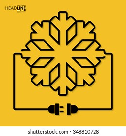 Connection flat line design  Christmas. Minimalism outline concept