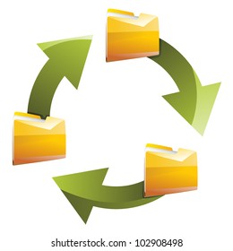 connection of folders vector