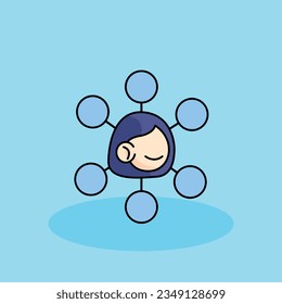Connection Free vector cartoon icon illustration. customer experience icon concept isolated . flat cartoon style