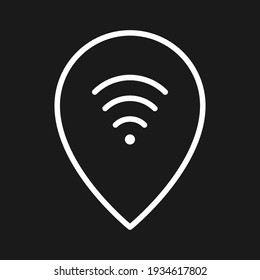Connection, free wifi, pin icon vector image. Can also be used for Maps and Location. Suitable for use on web apps, mobile apps and print media.