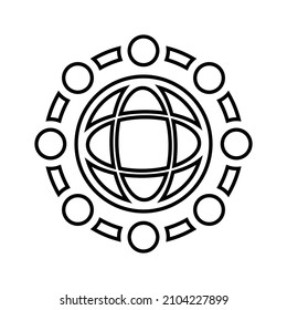 Conexión, global, icono de línea de Internet. vector de contorno.