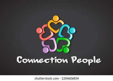 Connection Heart People Logo