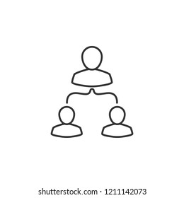 Connection, hierarchy line icon. Simple, modern flat vector illustration for mobile app, website or desktop app on gray background