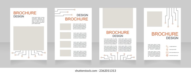 Diseño de folleto en blanco del servicio de red de la casa de conexión. Conjunto de plantillas con espacio de copia para texto. Recopilación de informes corporativos prefabricados. Editable 4 páginas de papel. Fuentes Arial, Myriad Pro utilizadas