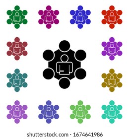 Connection, humans multi color style icon. Simple glyph, flat vector of peace and humanrights icons for ui and ux, website or mobile application