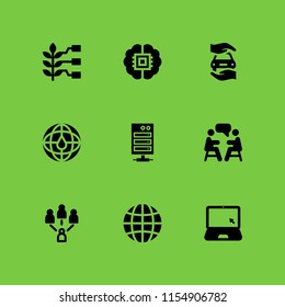 connection icon. 9 connection set with internet, maps and location, group and smart vector icons for web and mobile app