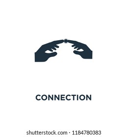 Connection icon. Black filled vector illustration. Connection symbol on white background. Can be used in web and mobile.