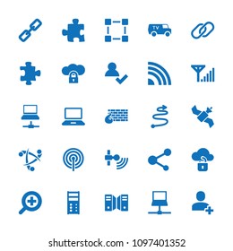 Connection icon. collection of 25 connection filled icons such as puzzle, add user, chain, share, laptop, cloud protection. editable connection icons for web and mobile.