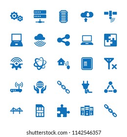 Connection icon. collection of 25 connection filled icons such as atm, laptop, chain, bridge, download cloud, server, smart home. editable connection icons for web and mobile.