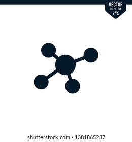 Connection icon collection in glyph style, solid color vector
