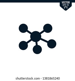 Connection icon collection in glyph style, solid color vector