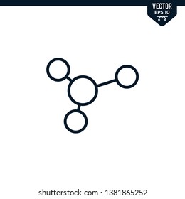Connection icon collection in outlined or line art style, editable stroke vector