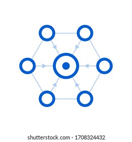 Connection Icon Design Vector Template. Vector blue icon on light grey background.. EPS 10