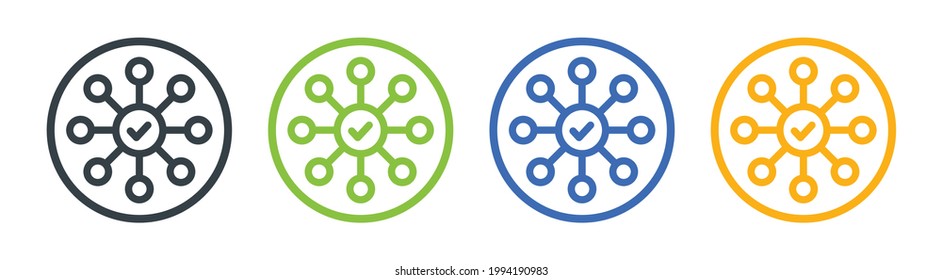 Connection icon. Hub network connection isolated on white background. Vector illustration.