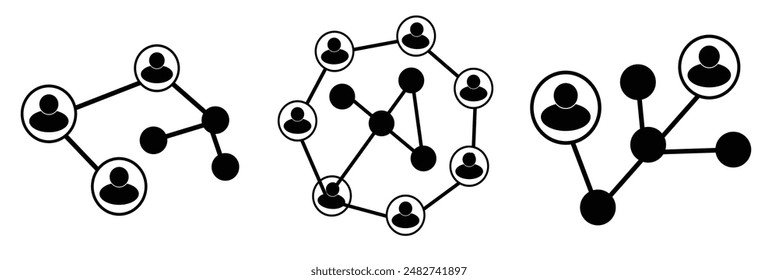 Verbindungssymbol Hub-Netzwerkverbindung auf weißem Hintergrund isoliert. Vektorillustration.