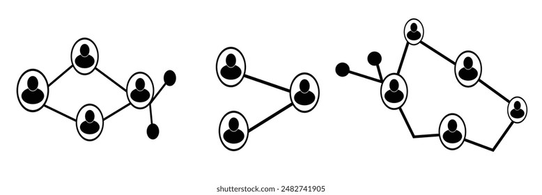Verbindungssymbol Hub-Netzwerkverbindung auf weißem Hintergrund isoliert. Vektorillustration.