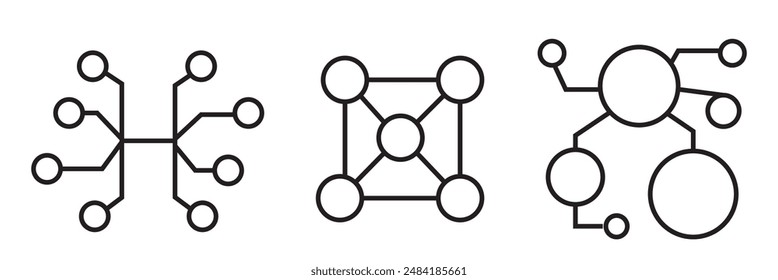 Verbindungssymbol Hub-Netzwerkverbindung auf weißem Hintergrund isoliert. Vektorillustration.