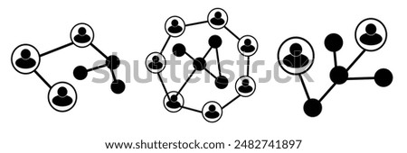 Connection icon. Hub network connection isolated on white background. Vector illustration.