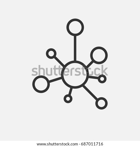 Connection icon. Hub network connection isolated on grey background. Vector illustration. Eps 10.
