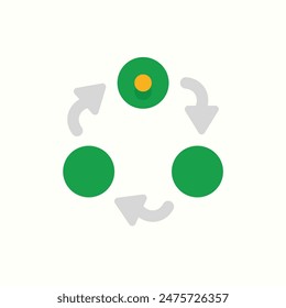 connection icon, isolated flat color icon set