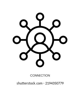 connection icon. Line Art Style Design Isolated On White Background