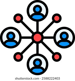 Connection Icon Lineal Color Vector Illustration