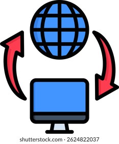 Connection Icon Lineal Color Vector Illustration