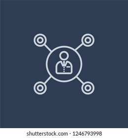 Connection icon. Connection linear design concept from Communication collection. Simple element vector illustration on dark blue background.