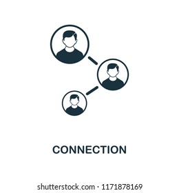 Connection icon. Monochrome style design from management collection. UI. Pixel perfect simple pictogram connection icon. Web design, apps, software, print usage.