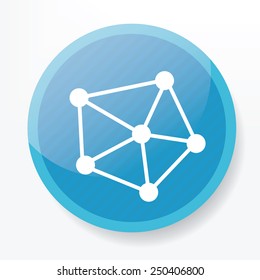 Connection icon on blue button,clean vector