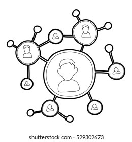 Connection icon. Outline illustration of connection vector icon for web