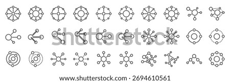 connection icon pack outline style vector collection for network and community