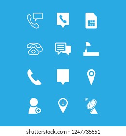 connection icon set about map pin, telephone, telephone call and telephone location vector set