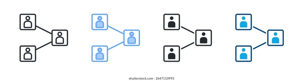 Connection Icon Set Multiple Style. Designed In Outline, Blue, Glyph, Dual Tone