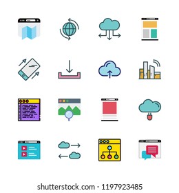 connection icon set. vector set about smartphone, download, cloud computing and wifi icons set.