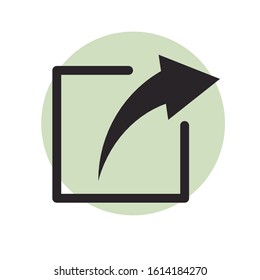 Connection and Share Icon with Square and Arrow Vector Illustration