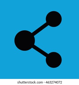 Connection icon vector. Blue background