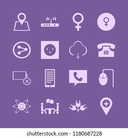 connection icon. connection vector icons set download, phone technology, talking people and location